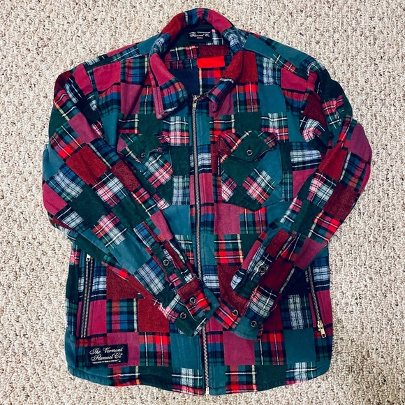 The Vermont Flannel Company Tops - Vermont Flannel Co. Patchwork Flannel Jacket